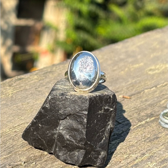 Platinum Aura Druzy Ring